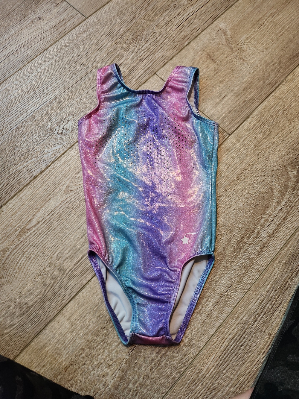 Girls' Shimmer Gradient One-Piece Swimsuit - Pink Blue Purple